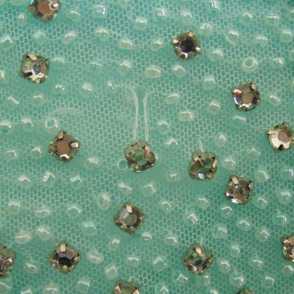 SHERRI HILL Gown/Dress, 16, Mint Green, Rhinestone/Beaded Bodice, Layered Tulle - Picture 12 of 14